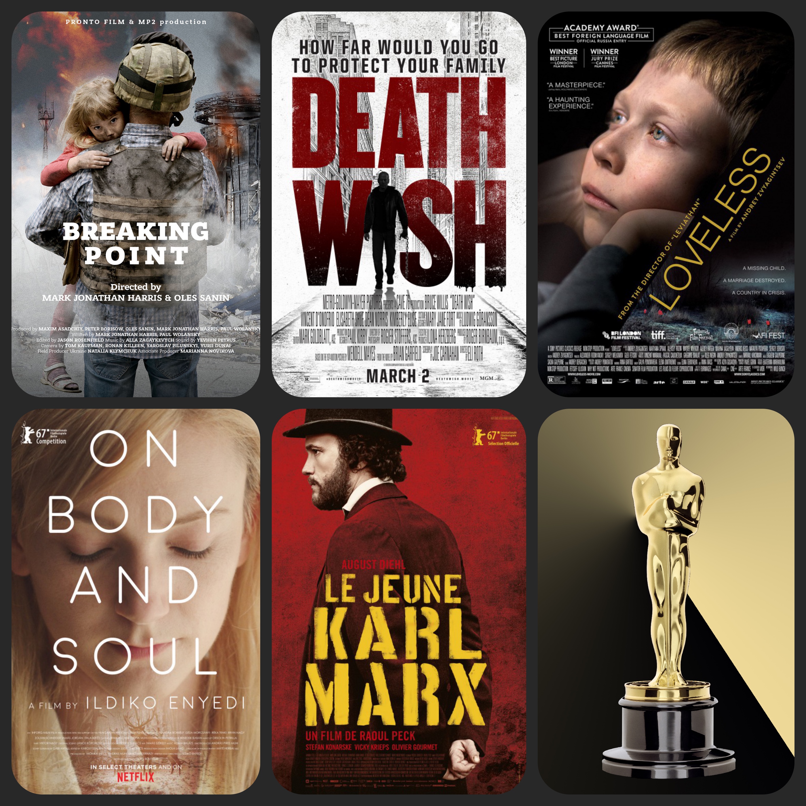 6 Reviews @filmfesttoday & @hammertonail: “Breaking Point: The War for  Democracy in Ukraine,” “Death Wish,” “Loveless,” “On Body and Soul,” “The  Young Karl Marx” + all 15 Oscar-Nominated Short Films – chrisreedfilm